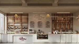 Mostrador de Exhibición para Cafetería y Restaurante, Muebles de Madera Sólida, Juego de Mesa y Sillas, Mostrador de Caja Moderno para Cafetería - Product Image 6