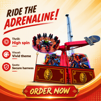Manège commercial à rotation lourde, structure en acier durable, machine d'amusement