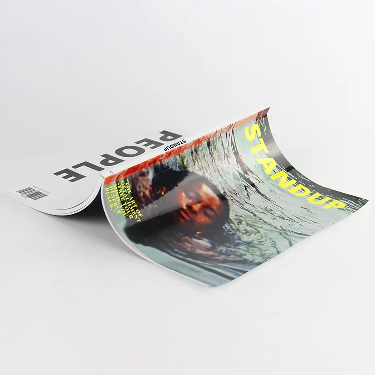 Stampa personalizzata CMYK a colori doppio lato rilegata perfetta colla rilegatura pubblicità Brochure rivista servizio di stampa