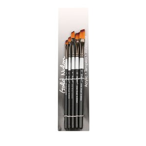 Juego de 5 Pinceles <span class=keywords><strong>Giorgione</strong></span>, Forma Angular, Pelo Sintético de Nailon, Mango de Madera con Bolsa de PVC - Product Image 5