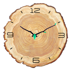 Horloge murale décorative en bois rustique de conception de chiffres arabes grande horloge murale en bois ronde décorative faite à la main de 12 pouces - Product Image 1