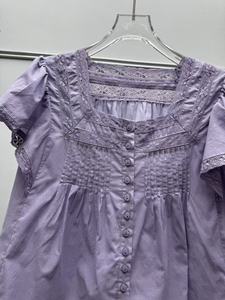 Women's French Style Sexy Blouse, Lace <b>Patchwork</b>, Ruffle Trim, Flutter Sleeves, Loose Fit Sweet <b>Shirt</b> - Product Image 3