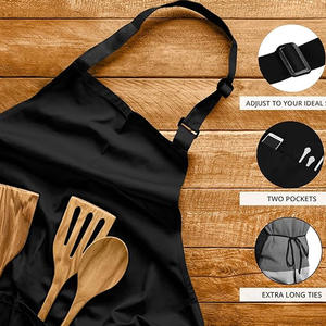 Grembiule con Pettorina a 2 Tasche Personalizzabile con Logo, Riutilizzabile, Ecologico, con Cinturino Regolabile al Collo, Spesso, per Cucina, Extra Large, con Lacci Lunghi, Lavabile - Product Image 4