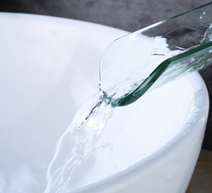 Grifo de lavabo de latón pulido moderno de lujo con válvula de cerámica, de un solo orificio, montado en el encimera, monomando, tipo <span class=keywords><strong>cascada</strong></span> para baño 5 - Product Image 6