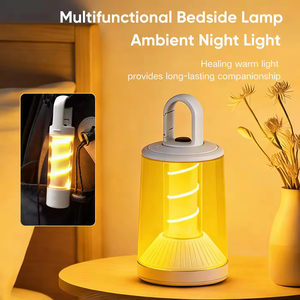 โคมไฟตั้งแคมป์ LED พร้อมแบตเตอรี่ลิเธียมแบบชาร์จ USB ไฟตั้งโต๊ะกันน้ำ IP65 2700K แสงสีขาวอุ่นหรี่แสงได้ - Product Image 5