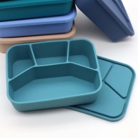 Boîte à lunch en silicone Bento pour enfants écologique Portable Click to Go Bento Office Lunch Set avec compartiment Enfants Adulte