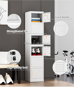 Armario Metálico de 6 Niveles, Resistente, con Sistema de Cierre con Llave, Unidad de Almacenamiento de Seis Compartimentos, para Escuelas, Gimnasios, Oficinas, Ecológico - Product Image 5