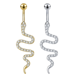 Moda <span class=keywords><strong>Piercing</strong></span> con <span class=keywords><strong>ombelico</strong></span> a forma di <span class=keywords><strong>serpente</strong></span> 14G acciaio inossidabile anello pendente xincocus per <span class=keywords><strong>Piercing</strong></span> del corpo gioielli - Product Image 2