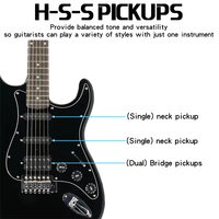 HUASHENG 39 Inch Full Size Electric Guitar OEM ODM Rosewood Guitar Electric with Amp, Bag, Capo, Shoulder Strap, String