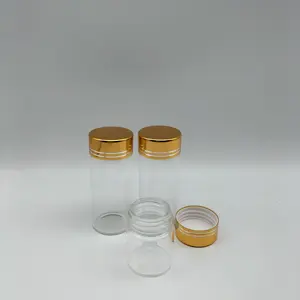 2023 New Wholesale Clear 1G 2G 3G 5G Small Round Glass Jar For Saffron Packing