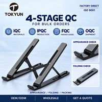 Support d'ordinateur portable réglable en plastique, pliable, ergonomique, support de bureau portable, OEM ODM, marque privée, vente en gros