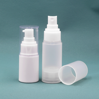 Flacon pompe sans air en PP cylindrique de 50 ml pour crème liquide, sérum, cosmétique blanc de 15 ml