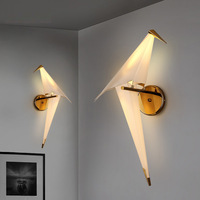 Ventes directes d'usine nordique moderne minimaliste créatif artistique Origami oiseau papier grue plafonnier lampe lustre