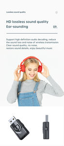 Transmisor y <span class=keywords><strong>Receptor</strong></span> de Audio Inalámbrico T9-3 2 en 1, Adaptador <span class=keywords><strong>USB</strong></span> <span class=keywords><strong>Bluetooth</strong></span> Aux, Manos Libres, Kits de Adaptador Estéreo para Automóvil - Product Image 4