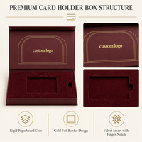 Boîte en carton rouge personnalisée, rigide, en forme de livre, pour cartes de crédit, cartes de visite, cartes cadeaux de mariage