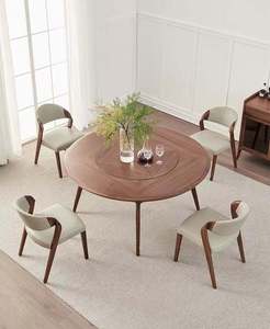 <span class=keywords><strong>Chaise</strong></span> de restaurant rembourrée moderne en bois massif personnalisée avec dossier incurvé Projets de meubles de salle à manger commerciale - Product Image 5