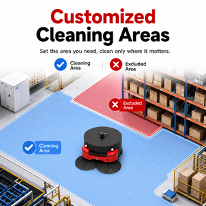 New REEMAN Industrial Sweeping Robot Heavy Duty Factory Warehouse Floor Cleaner Laser Navigation 30L Dust <b>Bin</b> Sweeping Robot - Product Image 5