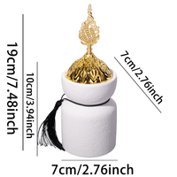 Brûleur d'encens en céramique blanche avec pompon, brûleur d'encens traditionnel, style chinois et arabe, objet décoratif pour la maison, culture artistique