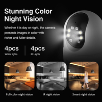 C4 3MP WiFi PTZ Security Camera 720P Full Color Night Vision 310 Pan 65 Tilt IP65 Two-Way Audio H.264 256GB