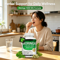 ODM Ekstrak Daun Moringa Alami Murni 1200mg Kapsul Antioksidan 90 Pil Suplemen Herbal Pendukung Kekebalan Tubuh Dewasa