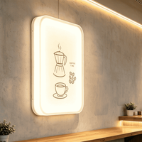 Boîte à lumière LED en acrylique imperméable pour extérieur, grand panneau rectangulaire arrondi pour la publicité sur les devantures d'hôtels et de magasins