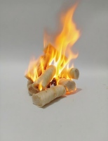 Allume-feu cylindriques en bois naturel et cire de paraffine avec logo personnalisé - Allume-feu portables coupe-vent pour grillades et cuisson en extérieur