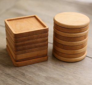 Ensembles de sous-verres de luxe en bois de bambou pour la restauration haut de gamme, avec base carrée en mosaïque DIY, vente en gros à prix bas - Product Image 4