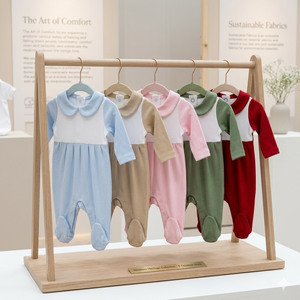 Tutina Premium in Cotone a Maniche Lunghe per Neonati con Colletto Peter Pan, Pagliaccetto Invernale per Bambine - Product Image 1