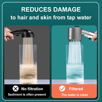 Pommeau de douche haute pression intégré en coton PP élément filtrant arrêt à une touche eau SPA Massage 4 Mode pommeau de douche accessoires de bain