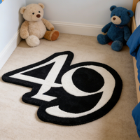 Alfombra de Lana con Forma Rectangular Irregular, Alfombra Decorativa Personalizada con Texto 3D, Alfombra Tufted a Mano para Uso Diario en Interiores