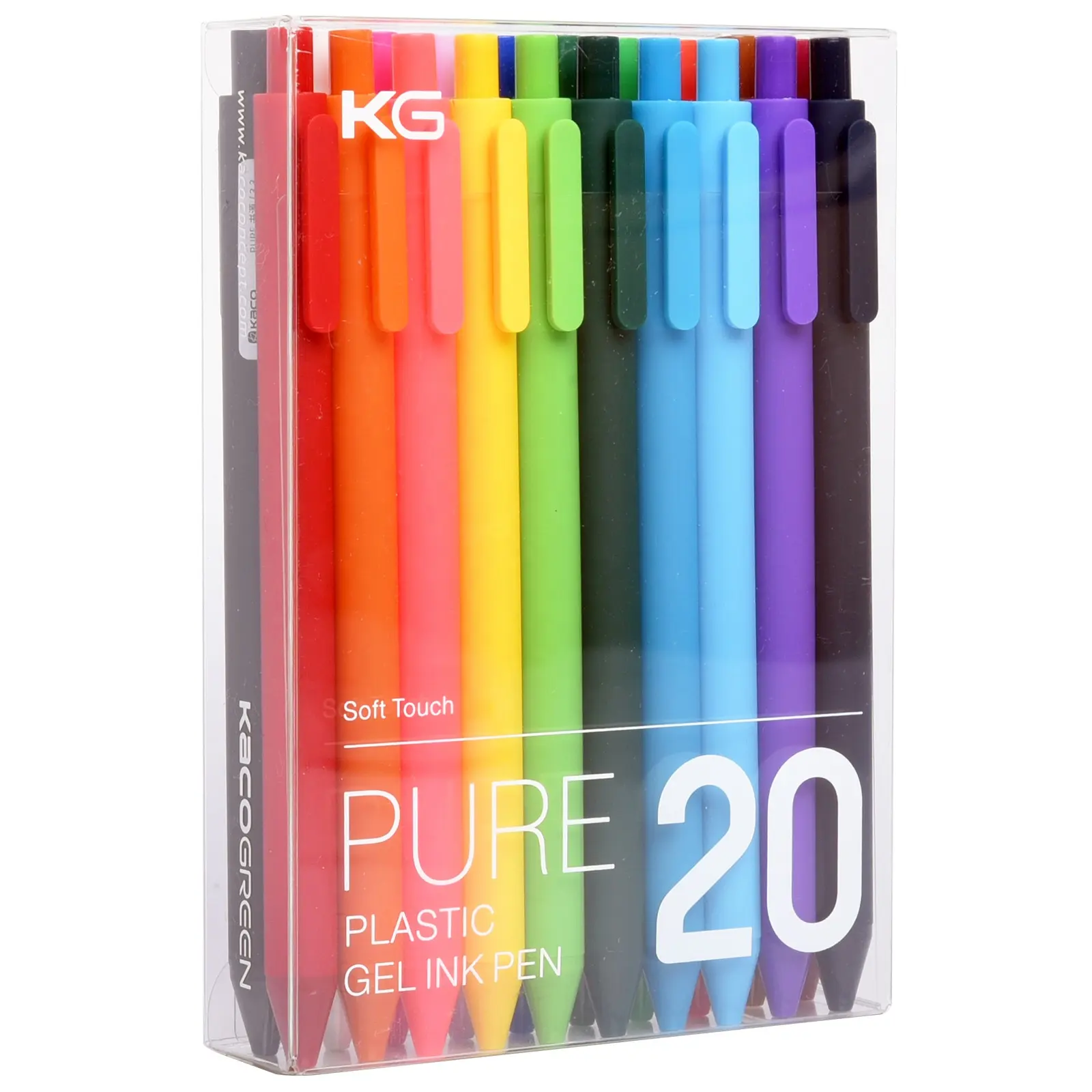 KACO PURE Retractable Refillable Gel Ink Pens 0.5mm Fine Point 5 Colors Set Colored Ink