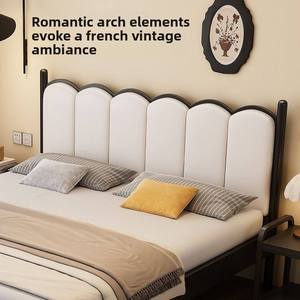 Letto in Ferro Moderno Minimalista Durevole, Misure 1.8m <span class=keywords><strong>Matrimoniale</strong></span> e 1.5m Singolo, Rinforzato con Imbottitura Morbida, Economico e Salvaspazio per Scuole - Product Image 4