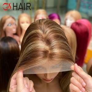 GS-pelucas resaltadas de cabello virgen para mujeres negras, pelo liso resaltado con densidad de 150% y 180%, color rubio miel, novedad - Product Image 3