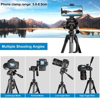 Tripod Selfie PULUZ 139CM Aluminium Laris Manis dengan Kepala Tiga Dimensi dan Penjepit Ponsel untuk Kamera