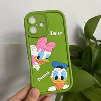 Filles 3d stéréoscopique mignon dessin animé Silicone mignon dessin animé canard personnalisé couleur Pure étui de téléphone portable pour Iphone 16 Pro Max 15