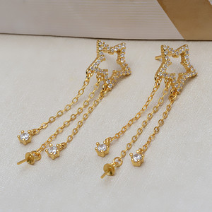 Ensemble d'accessoires DIY en argent 925 fait main, plumes, boucles d'oreilles en cristal brossé, pendentif, support creux en perle, 1262 - Product Image 2