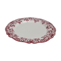 Assiettes de table rondes en céramique et porcelaine LovingHome, design végétal classique moderne, faites à la main, 8 pouces, compatibles micro-ondes, pour fêtes