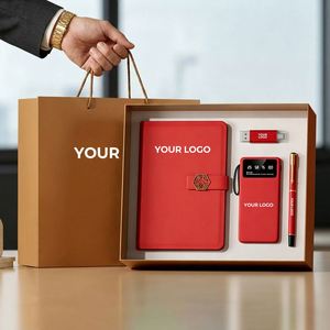 High-end Promotional Corporate Gift Set PU Leather A5 Notebook with <b>Pen</b> USB (8GB-64GB) 10000mAh Power Bank - Product Image 1