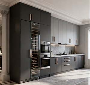 Juego de Muebles de Cocina con Puertas Corredizas, Acabado Brillante, Superficie Impermeable y Resistente a los Arañazos, Mueble Independiente - Product Image 2