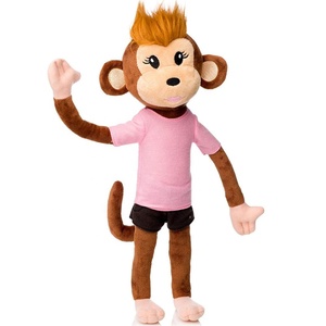 Netter lustiger Plüsch affe Stofftier weicher kuschel iger Plüsch hängender Affe mit Blatt langen Armen und Beinen ausgestopftes Affen spielzeug - Product Image 4