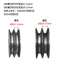 Polea de hierro fundido para correa trapezoidal, doble ranura, tipo 2B, diámetro exterior 100,96-97