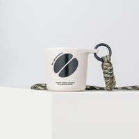 Gobelet écologique en forme de goutte d'eau pour café moulu, à boire directement, avec cordon et impression de logo, idéal pour le camping