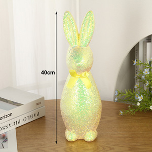 DAMAI Easter Decor Rabbit Ornament Festival Atmosphere Ornament Foam <b>Material</b> Rabbit Statue with <b>Sequins</b> for Holiday Decor - Product Image 2