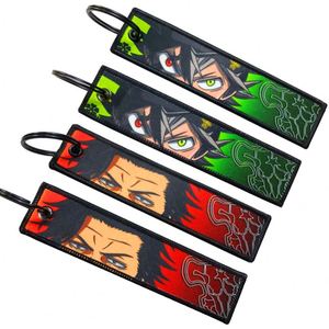 Factory Price Thermal Transfer Jet Tags Anime Motorcycle Car Woven Rings <b>Lanyard</b> <b>Key</b> Chain Holder Keychain - Product Image 3
