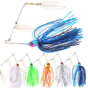 Spinnerbait da <span class=keywords><strong>pesca</strong></span> all'ingrosso con doppie lame a forma di salice, 9 cm 16,5 g, esca artificiale per bass con gonna in silicone - Product Image 6