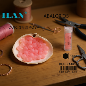 Ilan Abalorios Cuentas Rosadas de 10 mm para la Creación de Joyería - Product Image 3