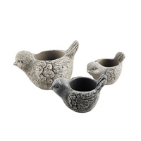 Petit pot de fleurs d'intérieur en ciment fait à la main avec décor animal Kit de décoration d'intérieur minimaliste pour la plantation en plein air