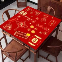 Nouveau tapis de table de mahjong carré en boue de diatomées, absorbant l'eau, antidérapant, silencieux, durable, pour jetons de poker, nappe de jeu, salle de cartes, style chinois