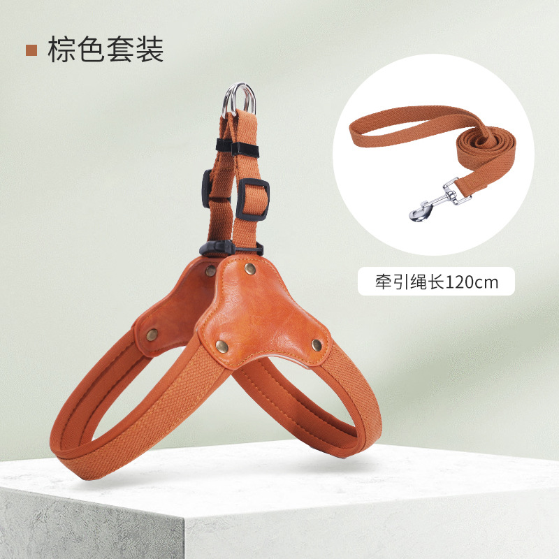 สีน้ำตาล [สายจูงหน้าอก/หลัง 120 ซม.]