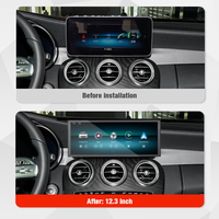 Écran multimédia Foforfor 12,3 pouces 2400*900 pour Mercedes Benz Classe C/GLC/V 2019-2021 OEM LINUX Carplay GPS DSP Autoradio